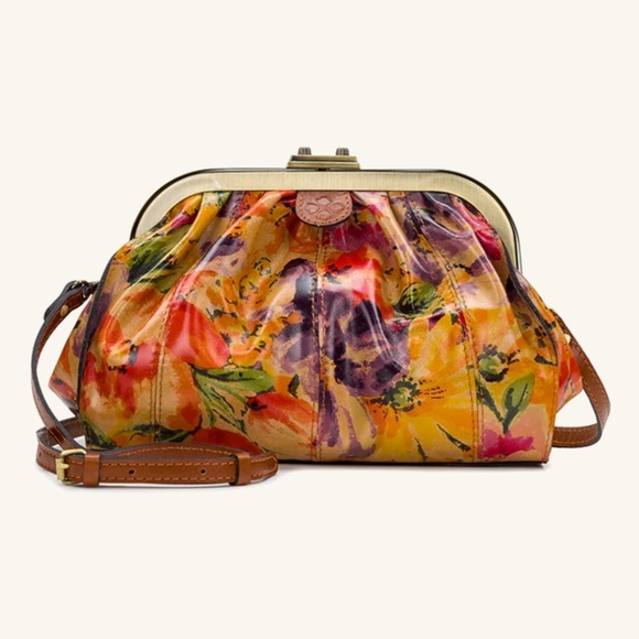 PATRICIA NASH Verbania Frame Leather Crossbody Rainforest Floral AUTHENTIC NWT - Picture 10 of 11
